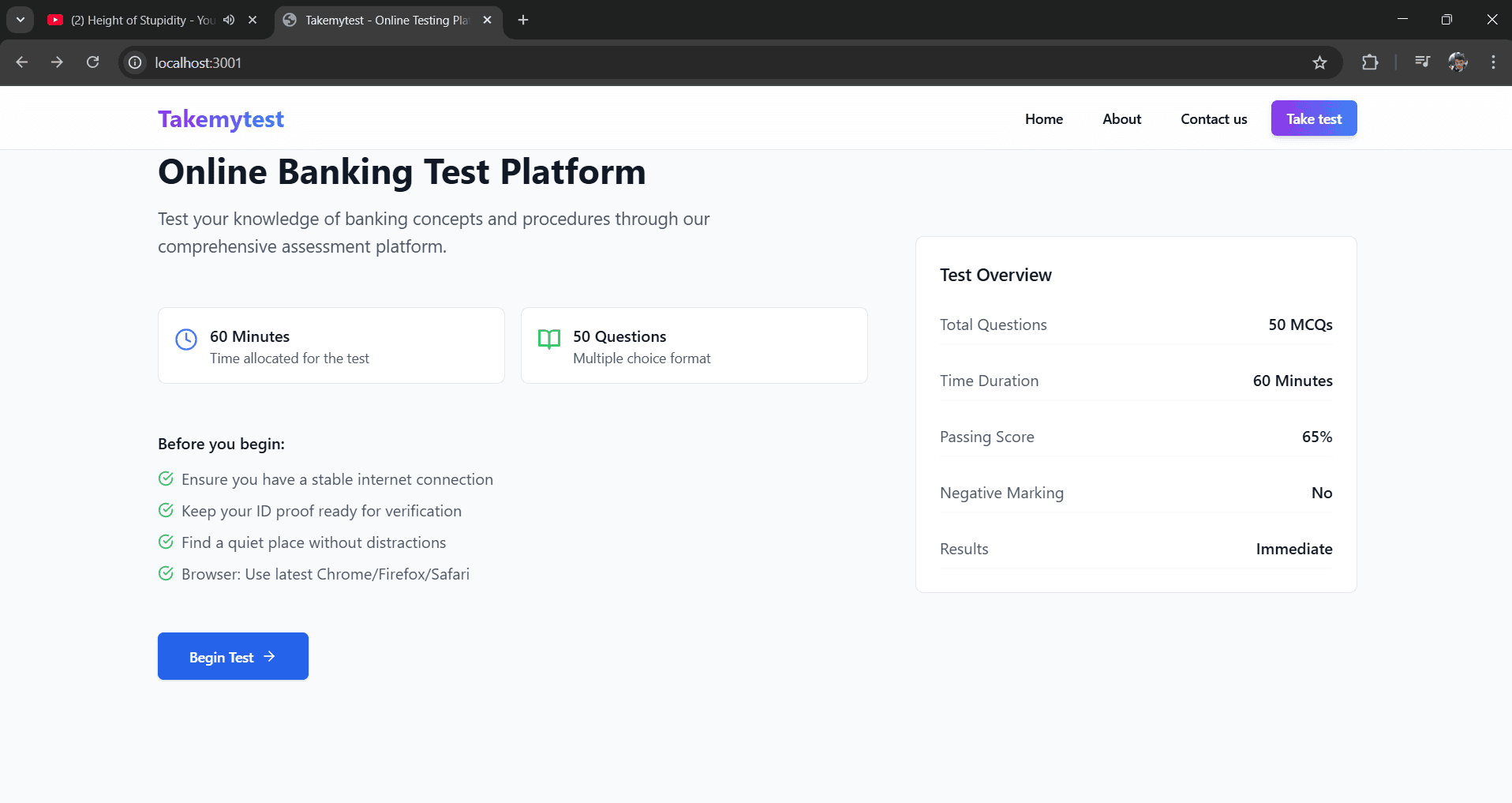 Online Test Software using AI-Based Grading